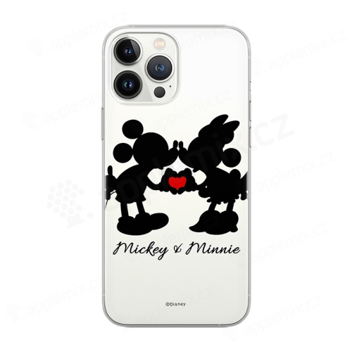Kryt DISNEY pro Apple iPhone 12 / 12 Pro - zamilovaní Mickey a Minnie - gumový - průhledný