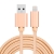 Synchronizačný a nabíjací kábel - Lightning pre zariadenia Apple - Šnúrka - Kovové koncovky - Zlatý - 3 m