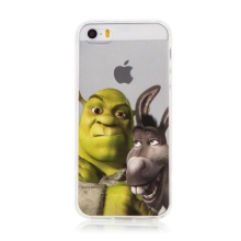 Kryt DREAMWORKS Shrek pro Apple iPhone 5 / 5S / SE - gumový - Shrek s oslíkem