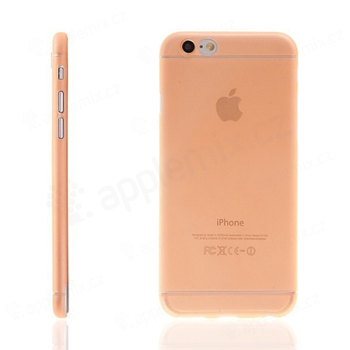 Ultra tenký plastový kryt pro Apple iPhone 6 / 6S - s prvkem pro ochranu skla kamery - oranžový