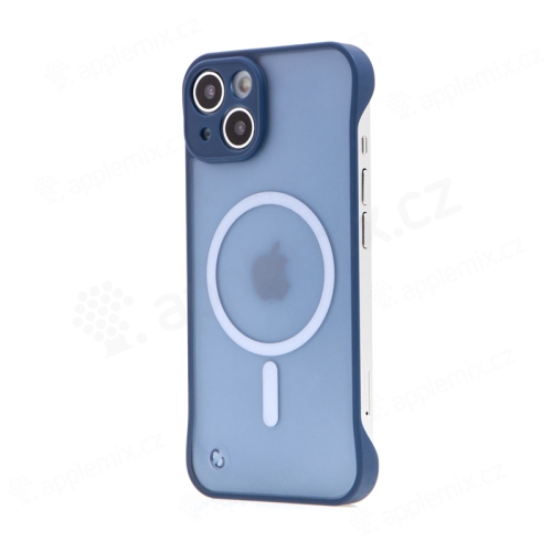 Kryt pre Apple iPhone 14 Plus + krúžok - podpora MagSafe - plast/guma - tmavomodrý
