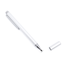 Dotykové pero / stylus - s diskem pro přesnost / přesné - kovové - stříbrné