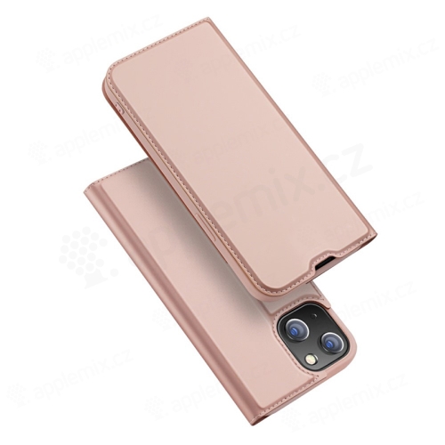 Pouzdro DUX DUCIS pro Apple iPhone 13 mini - stojánek + prostor pro platební kartu - Rose Gold růžové
