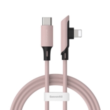 Synchronizační a nabíjecí kabel BASEUS - Lightning pro Apple zařízení - USB-C - lomený - 1,2m - pískově růžový
