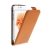 Pouzdro pro Apple iPhone 6 / 6S - flipové - kožené - oranžové