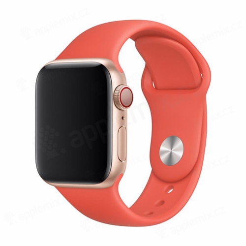 Řemínek DEVIA pro Apple Watch 42mm / 41mm / 40mm / 38mm - silikonový - nektarinkově červený