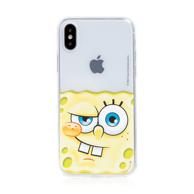 Kryt Sponge Bob pro Apple iPhone X / Xs - gumový - potutelný Sponge Bob; NPCSBOB10254