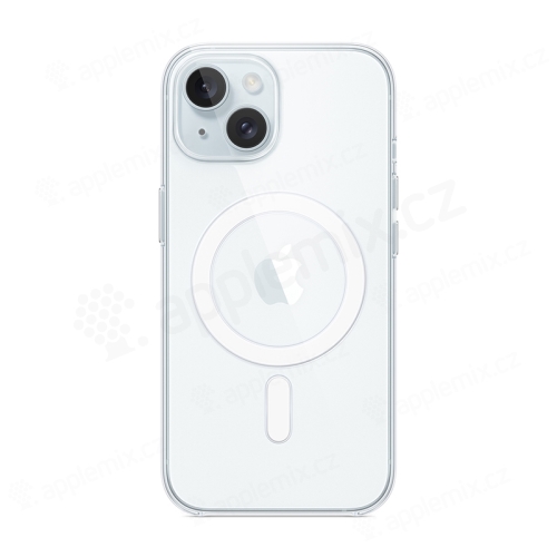Originálny kryt pre Apple iPhone 15 - MagSafe - plast / guma - priehľadný