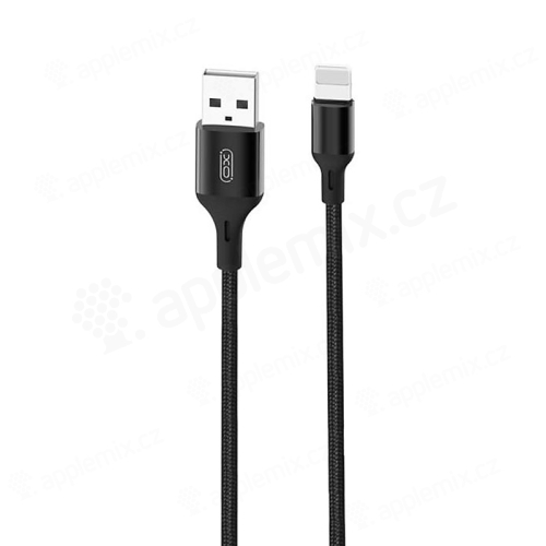 Synchronizačný a nabíjací kábel XO Lightning pre Apple iPhone / iPad - 1 m - kovové koncovky - čierny