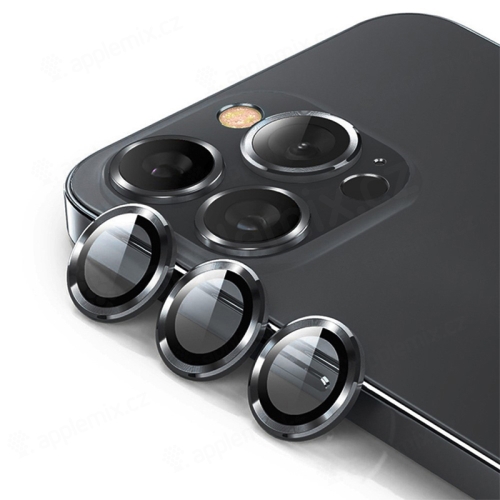 Tvrzené sklo (Tempered Glass) ENKAY pro Apple iPhone 15 Pro / 15 Pro Max - na čočku kamery - černé