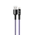 Synchronizační a nabíjecí kabel XO - Lightning pro Apple zařízení - tkanička - LED dioda - fialový - 1m