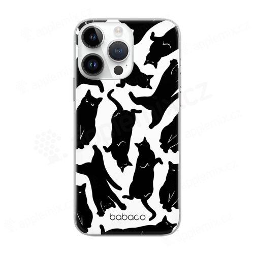 Kryt BABACO pro Apple iPhone 14 Pro Max - líné kočky - gumový - bílý / černý