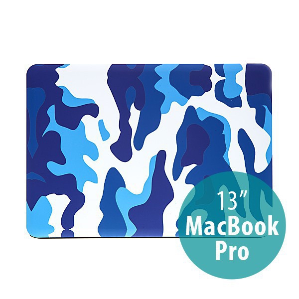 Plastový obal ENKAY pro Apple MacBook Pro 13 - maskáč - modrý