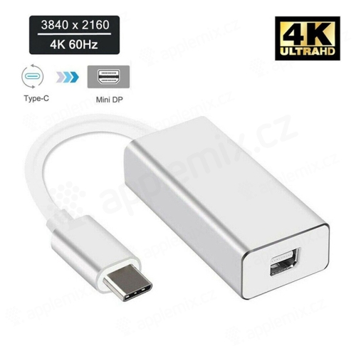 Redukce / přepojka / adaptér USB-C na Mini Displayport pro Apple MacBook / iMac - 10cm - bílá