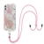 Kryt pre Apple iPhone 11 - mramorové vzory - šnúrka na krk - ružový