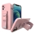 Kryt pre Apple iPhone 12 - Remienok / šnúrka - Gumový - Ružový