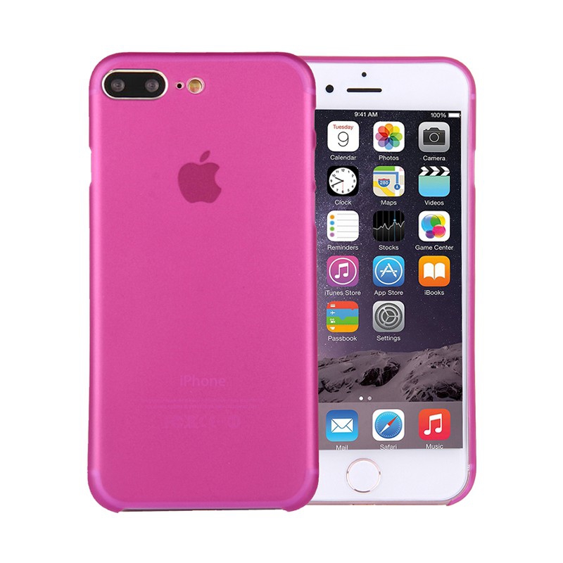 Kryt / obal pro Apple iPhone 7 Plus / 8 Plus chrana čočky - plastový / tenký - růžový