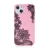Kryt pre Apple iPhone 13 - Čipkované kvety - Gumový - Ružový