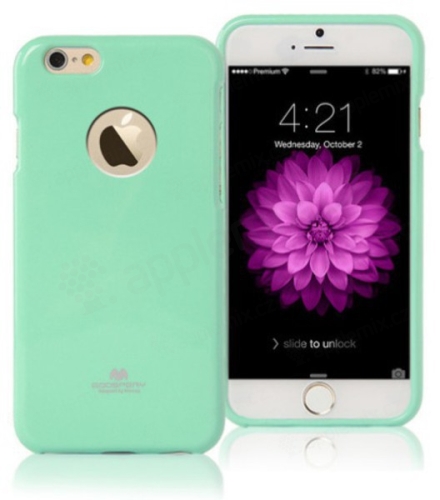 Kryt Mercury pro Apple iPhone 6 Plus / 6S Plus gumový s výřezem pro logo - jemně třpytivý - světle zelený