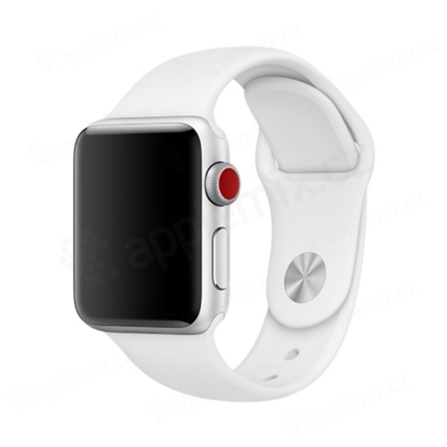 Řemínek pro Apple Watch 42mm / 41mm / 40mm / 38mm - velikost M / L - silikonový - bílý