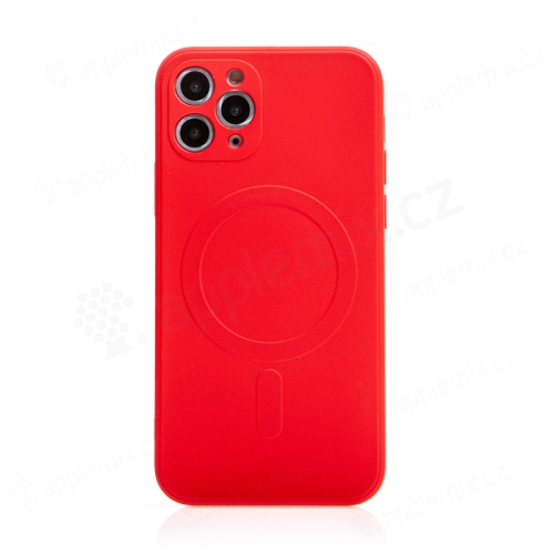 Kryt pre Apple iPhone 11 Pro - Podpora MagSafe - silikónový - červený