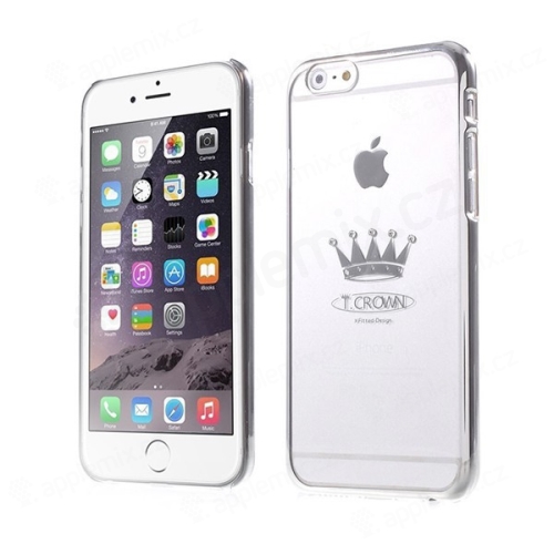 Plastový kryt X-FITTED pro Apple iPhone 6 / 6S - průhledný + stříbrný rámeček