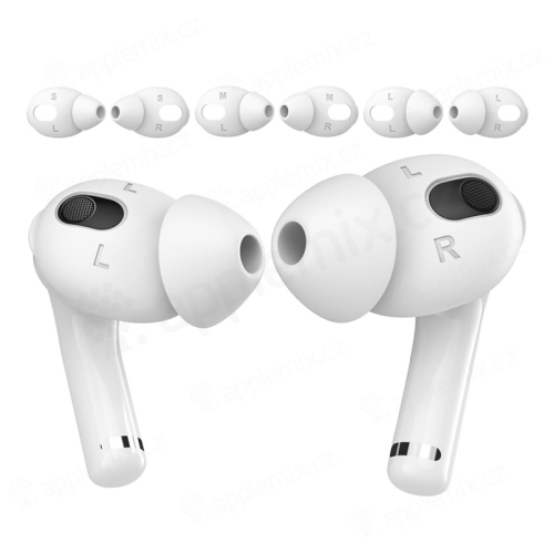 Štuple do uší AHASTYLE pre Apple AirPods 3 - sada 3 veľkostí - silikónové - biele