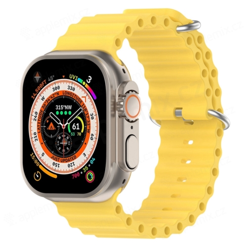 Remienok pre Apple Watch Ultra 49 mm / 45 mm / 44 mm / 42 mm - Ocean - Silikón - Žltý