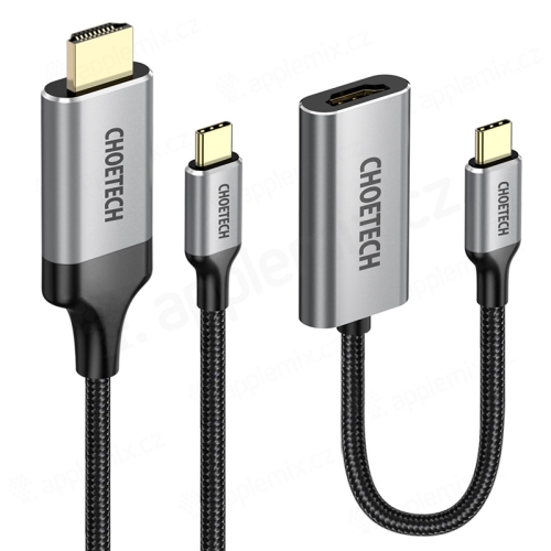 Konektor/redukcia CHOETECH pre Apple iPad / MacBook - USB-C na HDMI + kábel USB-C na HDMI - 4K - 1,8 m