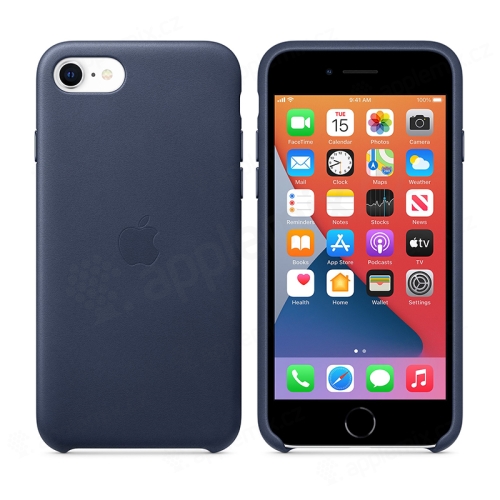 Originálny kryt pre Apple iPhone 7 / 8 / SE (2020) / SE (2022) - kožený - polnočne modrý