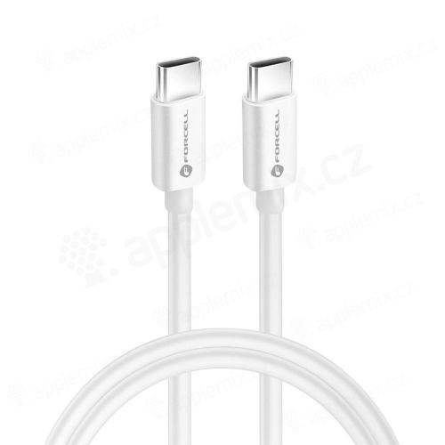 Synchronizačný a nabíjací kábel FORCELL USB-C / USB-C - 50 cm - biely