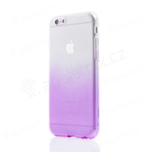 Kryt pre Apple iPhone 6 / 6S - farebný prechod - gumový - priehľadný / fialový