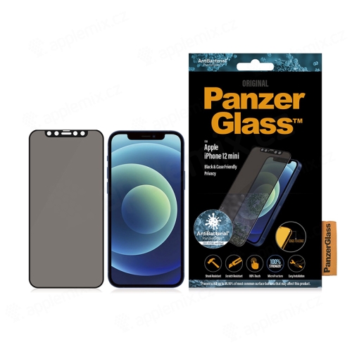 Tvrdené sklo PANZERGLASS pre Apple iPhone 12 mini - ochrana súkromia - antibakteriálne - čierny rám - 0,4 mm