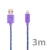 Synchronizační a nabíjecí kabel Lightning pro Apple iPhone / iPad / iPod - tkanička - fialový - 3m
