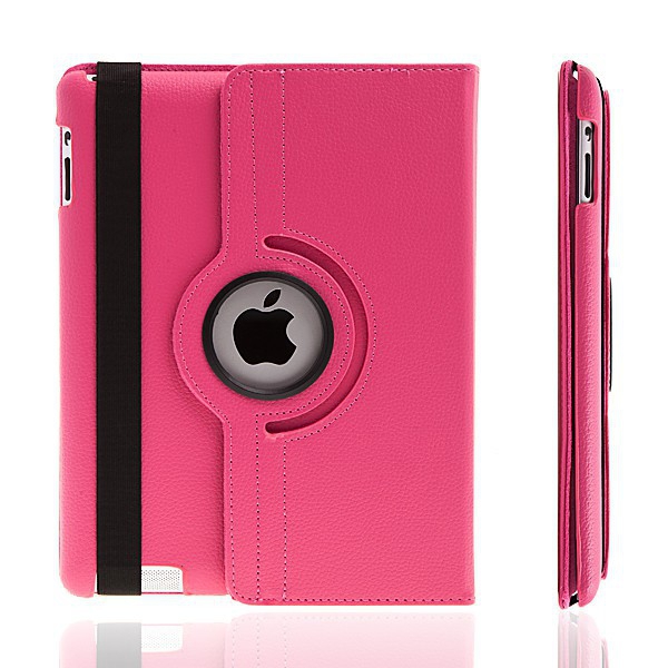 Pouzdro / kryt pro Apple iPad 2. / 3. / 4.gen - 360° otočný držák - růžové