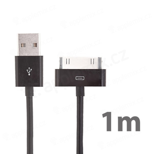 Dátový synchronizačný kábel USB pre iPhone / iPod / iPad - čierny