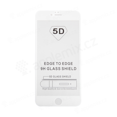 Tvrzené sklo (Tempered Glass) "5D" pro Apple iPhone 6 Plus / 6S Plus - 2,5D - bílý rámeček - čiré - 0,3mm