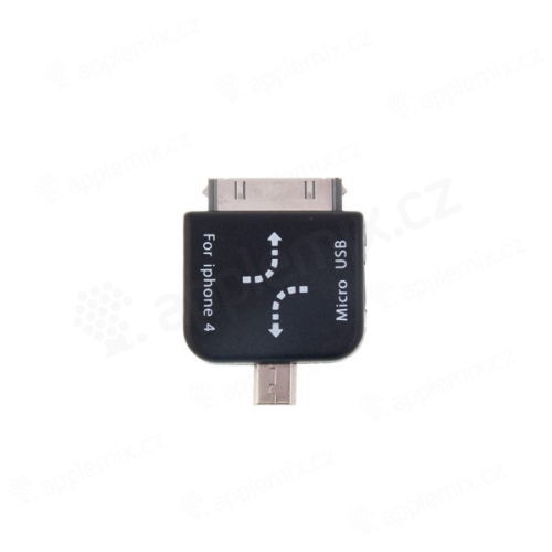 Redukce - mini USB na 30pin konektor a mini USB na micro USB - černá