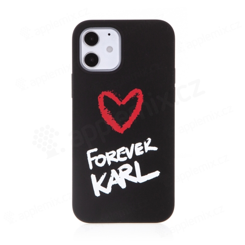 Kryt KARL LAGERFELD Forever pro Apple iPhone 12 / 12 Pro - silikonový - černý