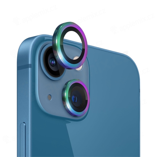 Tvrdené sklo pre Apple iPhone 13 / 13 mini - na objektív zadného fotoaparátu - 2,5D - delené - farebný rámček