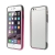 Plasto-gumový rámeček / bumper pro Apple iPhone 6 / 6S - vroubkatý černo-růžovo-šedý