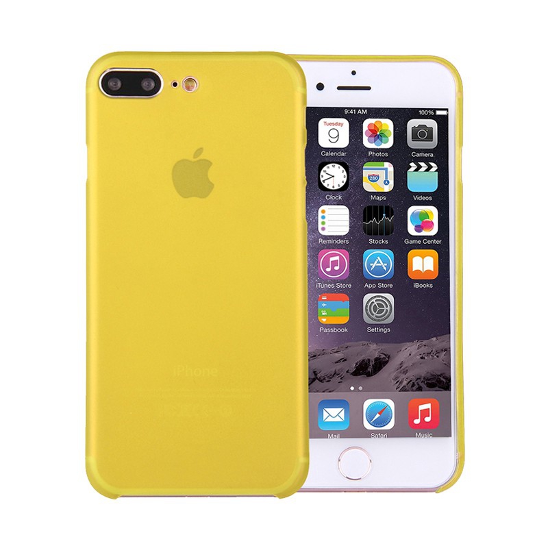 Kryt / obal pro Apple iPhone 7 Plus / 8 Plus chrana čočky - plastový / tenký - žlutý
