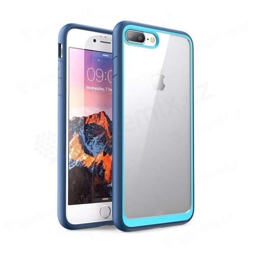 Kryt pre Apple iPhone 7 Plus / 8 Plus - odolné okraje - plast / guma - priehľadný / modrý
