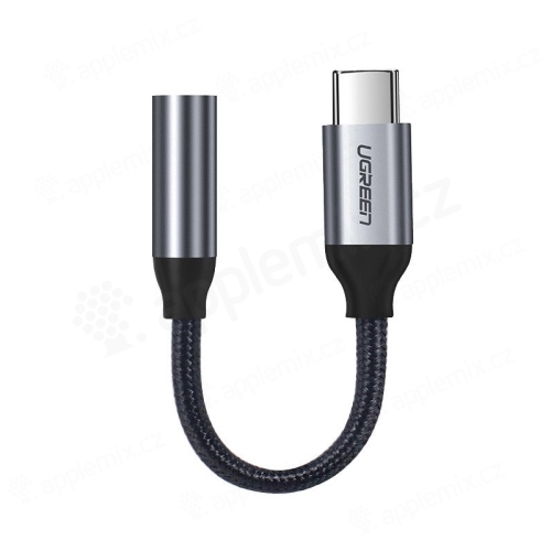 Adaptér UGREEN USB-C na 3,5 mm jack - 10 cm - sivý