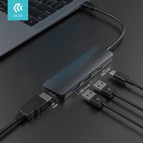 Rozbočovač / hub DEVIA pro Apple MacBook Air / Pro - USB-C na USB-C + 2x USB-A 3.0 + HDMI