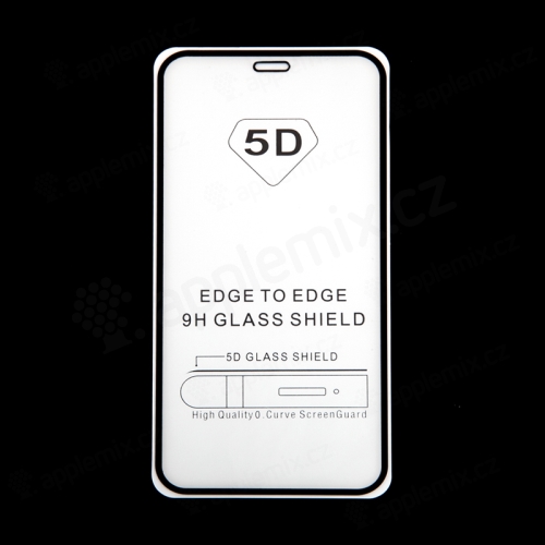 Tvrzené sklo (Tempered Glass) "5D" pro Apple iPhone 12 mini - 2,5D - černý rámeček - čiré - 0,3mm