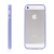 Ochranný plasto-gumový kryt s antiprachovou záslepkou pro Apple iPhone 5 / 5S / SE - průhledný s fialovým rámečkem