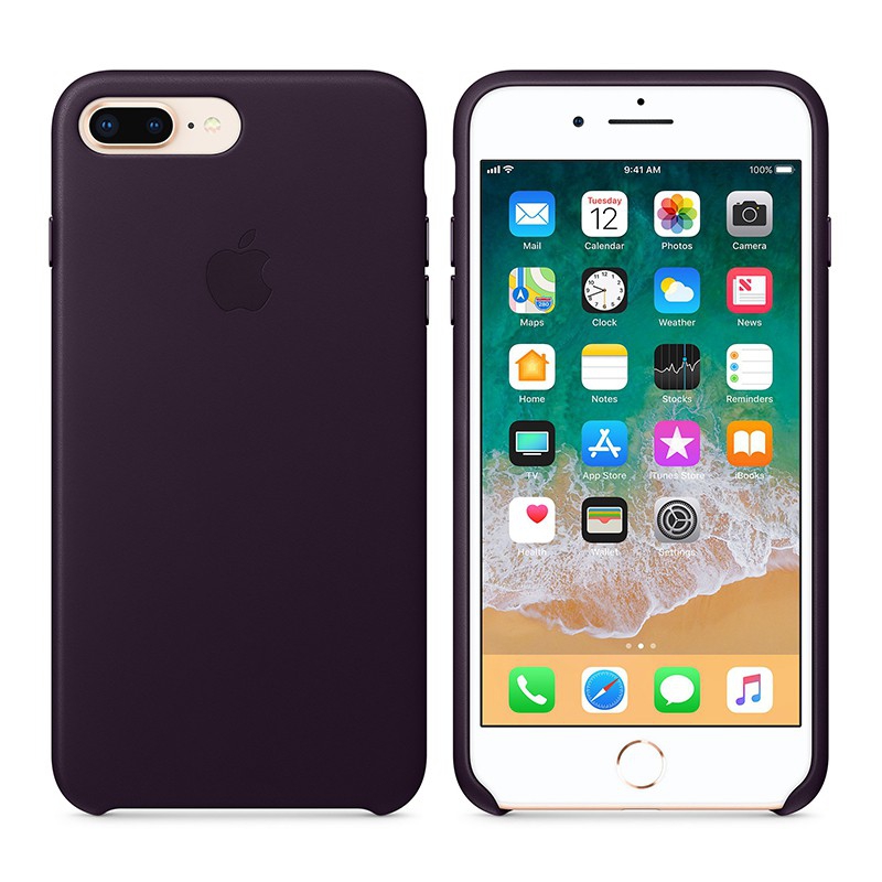 Originální kryt pro Apple iPhone 7 Plus / 8 Plus - kožený - lilkově fialový