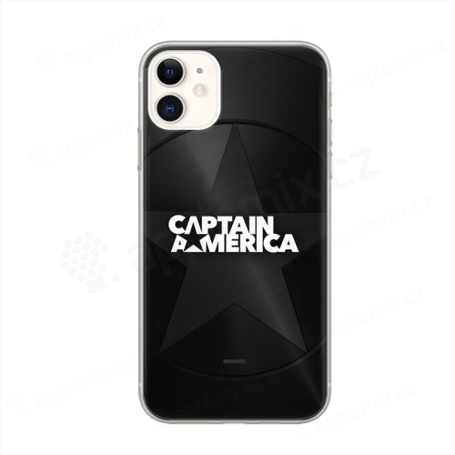 Kryt MARVEL pre Apple iPhone Xr - Captain America - gumový - čierny