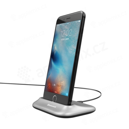 Dock / Dokovací stanice BASEUS pro Apple iPhone - konektor Lightning - stříbrná